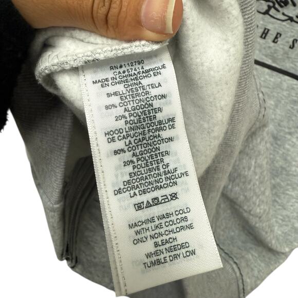 NWT True Religion Big T Zip Up Hoodie Heather Gray Jet Black Men’s Size Small - Picture 8 of 8